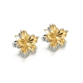 Orecchini a fiore bicolore oro e argento con trame radiali sottili ed eleganti - Stile Fiore a Doppio Strato (款式3)
