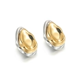 Orecchini a perno vintage a forma di fiore bicolore oro e argento con design irregolare - Stile Fuso Organico (款式4)