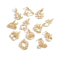 11-piece set of gold stainless steel Christmas charms including reindeer and snowflakes - Assorted Style Set