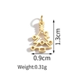 Golden stainless steel Christmas tree pendant with cutout design, 1.3cm charm for DIY jewelry - Christmas Tree