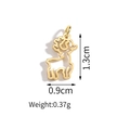 Golden reindeer pendant in hollow stainless steel measuring 1.3cm for DIY jewelry - Deer