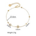 Goldenes Edelstahl-Sternarmband mit Zirkonia-Anhängern und verstellbarem Karabiner - Achtzackiger Stern Stil (1125)