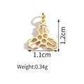 Golden stainless steel holly leaf pendant 1.2cm charm for Christmas jewelry DIY - Leaf