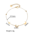 Elegant gold stainless steel star and moon charm bracelet with adjustable chain and lobster clasp - Star and Moon Style (1127)
