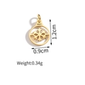 Golden stainless steel snowflake pendant DIY jewelry charm 1.2cm height 0.34g weight - Snowflake Ball