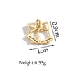 Golden Christmas bow and double bell pendant, stainless steel charm, 1cm width DIY accessory - Bell