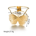 Modischer 18k Gold Schmetterling Armreif aus Edelstahl mit feinem Durchbruchmuster - Schmetterlings-Hohl-Stil (B1151-H)