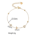 Goldenes Edelstahl-Fischschwanz-Armband mit Zirkonia-Akzenten und verstellbarem Verschluss - Fischschwanz Stil (1124)