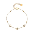 Elegantes Gold-Fischschwanz-Armband mit Zirkon-Steinen und Kronenanhänger für Damen - Kleine Krone Stil (1126-xiao)