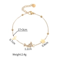 Elegant gold-plated dolphin and starfish charm bracelet with cubic zirconia accents - Dolphin Style (1131)