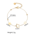 Elegant gold-tone stainless steel clover bracelet with sparkling rhinestones and adjustable chain - Hollow Pentagram Style (1134-da)