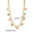Détail du collier étoile doré avec pierres colorées incluant dimensions et poids total - Style 3-Collier étoile évidée multicolore