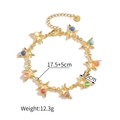 Détail du bracelet chaîne étoile dorée avec perles colorées et mesures de taille - Style 3-Bracelet étoile évidée multicolore