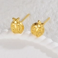 Minimalist 18K gold plated ladybug stud earrings in stainless steel for women - Gold Ladybug Style