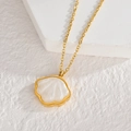 Elegant 18K gold plated stainless steel necklace with a fan-shaped shell pendant detail - Gold Fan-Shaped Mother Of Pearl Style (N2216)
