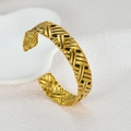 Bracciale rigido aperto vintage francese in acciaio inossidabile dorato intrecciato - Oro Smalto Nero