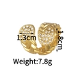 Details des goldfarbenen Rings mit Zirkonia-Besatz, Breite 1.3cm und Gewicht 7.8g - Gold Strass Stil (S-R844-02-gs)