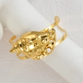 Minimalistischer goldener Muschelarmreif mit Perlen, doppelreihiges offenes Design für Damen - Schnecke & Perle Stil (B1194-D)