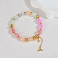 Bracelet de perles colorées avec pendentifs étoile de mer et queue de baleine sur fond blanc - Style de Thème de l'Océan (B1205-A)
