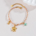 Bracciale intrecciato serie oceano fatto a mano con ciondoli tartaruga e stella marina - Stile Tartaruga (B1213-haigui)