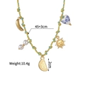 Dettaglio della collana intrecciata colorata con ciondoli a frutto e misura 45+3 cm - Stile Perla di Porcellana di Frutta (JZN2228-G)
