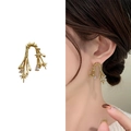 Orecchini a stella di spine con placcatura in oro 18 carati e zirconi di lusso - Oro