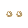 Boucles d'oreilles géométriques torsadées en or mat avec une finition en métal brossé - Doré