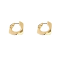 Minimalistische goldene geometrische Creolen mit strukturierter Metalloberfläche für Damen - Gold