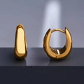 Klassieke gouden dikke druppelvormige oorringen met hoogglans gepolijste afwerking - 18K goud / Goud