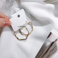 Minimalistische 18K vergoldete geometrische Sechseck-Ohrringe mit S925 Silber-Nadeln - Gold