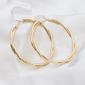 Orecchini a cerchio intrecciati dorati per donna con finitura lucida e design grande - Oro Grande