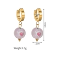 Dimensioni degli orecchini a cerchio dorati con cuore da 3,4 cm e diametro di 0,9 cm - Cuore Rosa