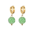 Orecchini a cerchio dorati vintage francesi con perle a spirale macaron verdi - Spirale Verde