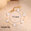 Detalle de pulsera con colgantes de concha, longitud de 17+3cm y peso de 4g grabado - Pulsera de Concha (B1219)