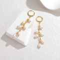 Eleganti orecchini a nappa lunga in acciaio inossidabile placcato oro 18k con perle d'acqua - Oro Perla Barocca