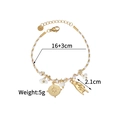 Detail of woven bracelet with star charm, hand pendant and S.Steel tag, 16+3cm length - Star and Gesture Style (OLBB1215-E)