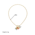Edelstahlkette in Gold mit Muschel-, Paprika- und Meeresschildkröte-Anhängern - Jakobsmuschel und Schildkröte und Chili Stil (SFLN2272B)