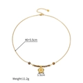 Dettaglio collana a fiore con catena di 46+5,5 cm e peso di 11,2 g - Stile Pendente Fiore d'Oro Occhio di Tigre (M-N2292-D)