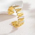 Bracelet vague en or 18k avec émail rose et blanc et gravure s925 style minimaliste - Multicolore Clair