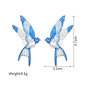 Pendientes de pájaro en esmalte azul con dimensiones 4,7cm x 3,1cm y peso 8,1g detalle - Estilo de Pájaro (A)