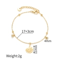 Detalle de pulsera de loto en oro de 18k con longitud 17+3cm y peso de 2g indicado - Margarita Irregular