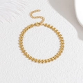 Élégant bracelet doré à maillons d'épis de blé avec fermoir mousqueton réglable sur pierre - Bracelet