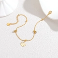 Bracelet en acier inoxydable doré 18k avec pendentif œil et zircons blancs brillants - Style Mauvais Œil (OLBB1311-yanjing)