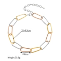 Dettagli delle maglie tricolore in acciaio inossidabile placcato oro 18k con chiusura - Collana Geometrica Giuntata Tricolore