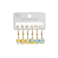 Set orecchini in acciaio inox con ciondoli cupcake nei colori giallo, blu e verde - Stile Cupcake Serie Blu (E1133-dangao-B)