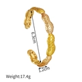 Detaillierte Maßtabelle für 1,2 cm breite goldene Erdnuss-Struktur-Armspange mit 6,3 cm - Gold