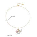 Détail du collier en plaqué or 18k avec dimensions et cristaux multicolores - Rose