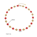 Dimensioni dettagliate della collana geometrica con perle rosse e sfere dorate - Stile Tondo Rosso