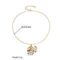 Detail of 18k gold vintage floral necklace with blue and pink teardrop gemstones - Gold