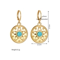 Detailed dimensions of 18k gold turquoise sun and moon earrings showing height and weight - Sun and Moon Design (Style A)